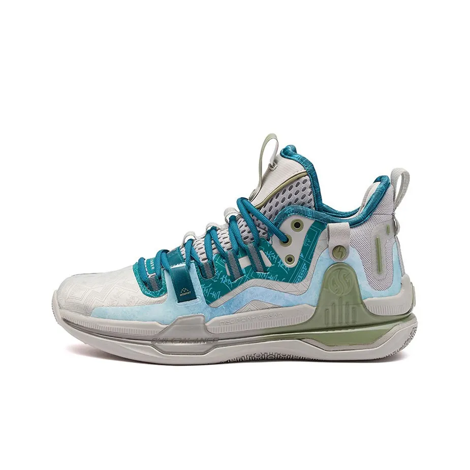 361° AG1 Pro Basketball Shoes Men's Mid Top 4U Gray/Galaxy Green