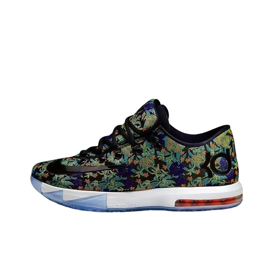 Nike KD 6 EXT Floral Низкий Топ Баскетбольные Кроссовки для Игры Мужской Черный