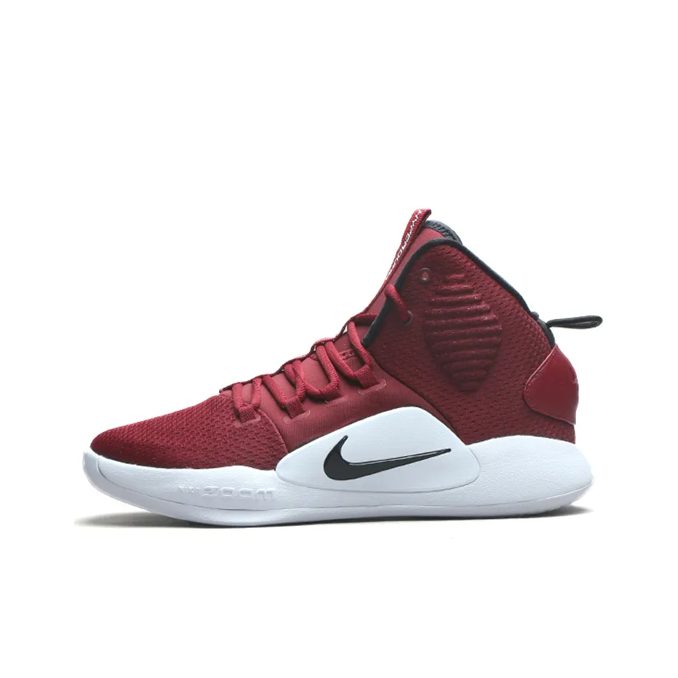 Nike Hyperdunk X Амортизация Slip-resistant Покрытие Легкий Отскок MID Топ Баскетбольные кроссовки Мужской Бургунди