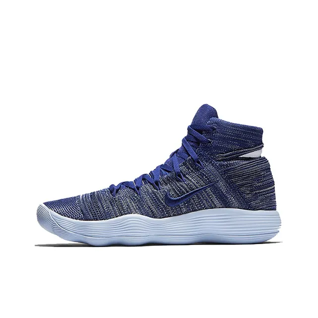 nike Hyperdunk 2017 Flyknit 'Университетский синий' Нескользящий Легкий MID Баскетбольные кроссовки Мужской Синий Белый 2017