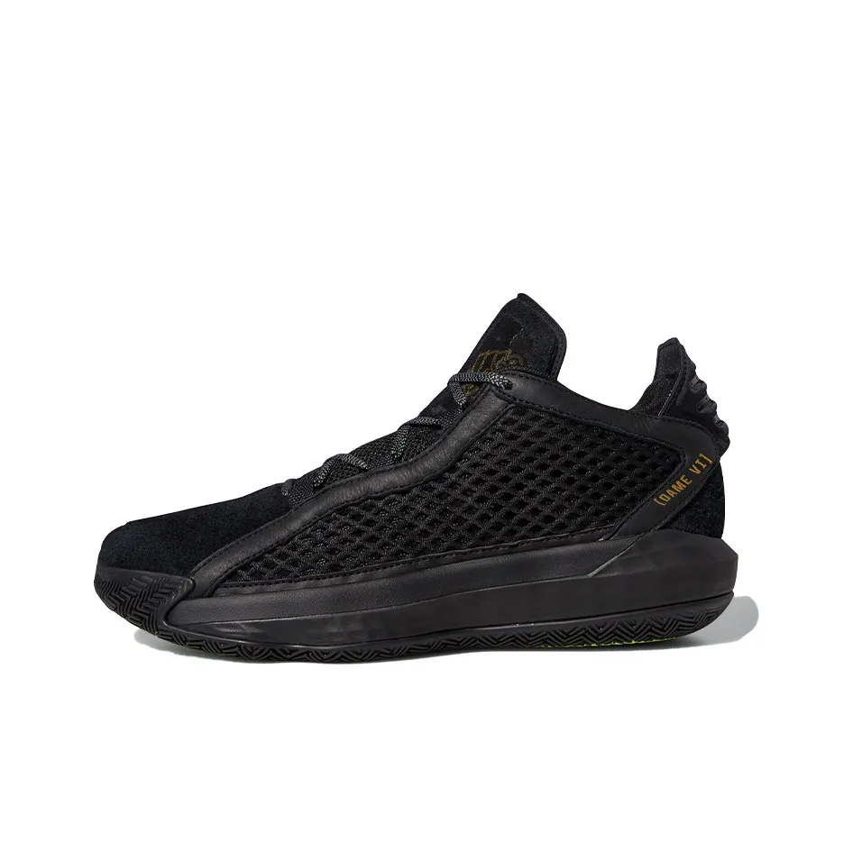 Adidas D Lillard 6 Slip-Resistant и Breathable Низкие Баскетбольные Кроссовки Мужские Черные Зеленые Азиатская Версия
