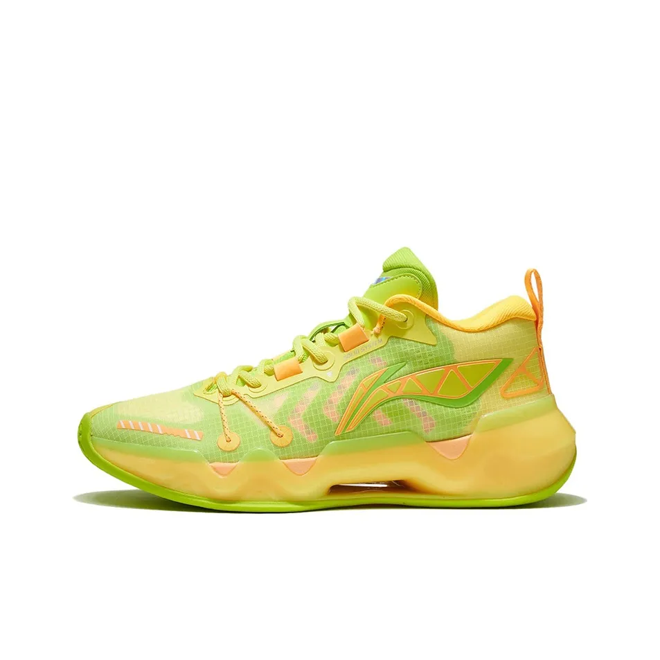 LINING Liren 2 Low Basketball Shoes Men's Low Top Fluorescent Yellow/Fluorescent Alpha Hydroxy Acids Green