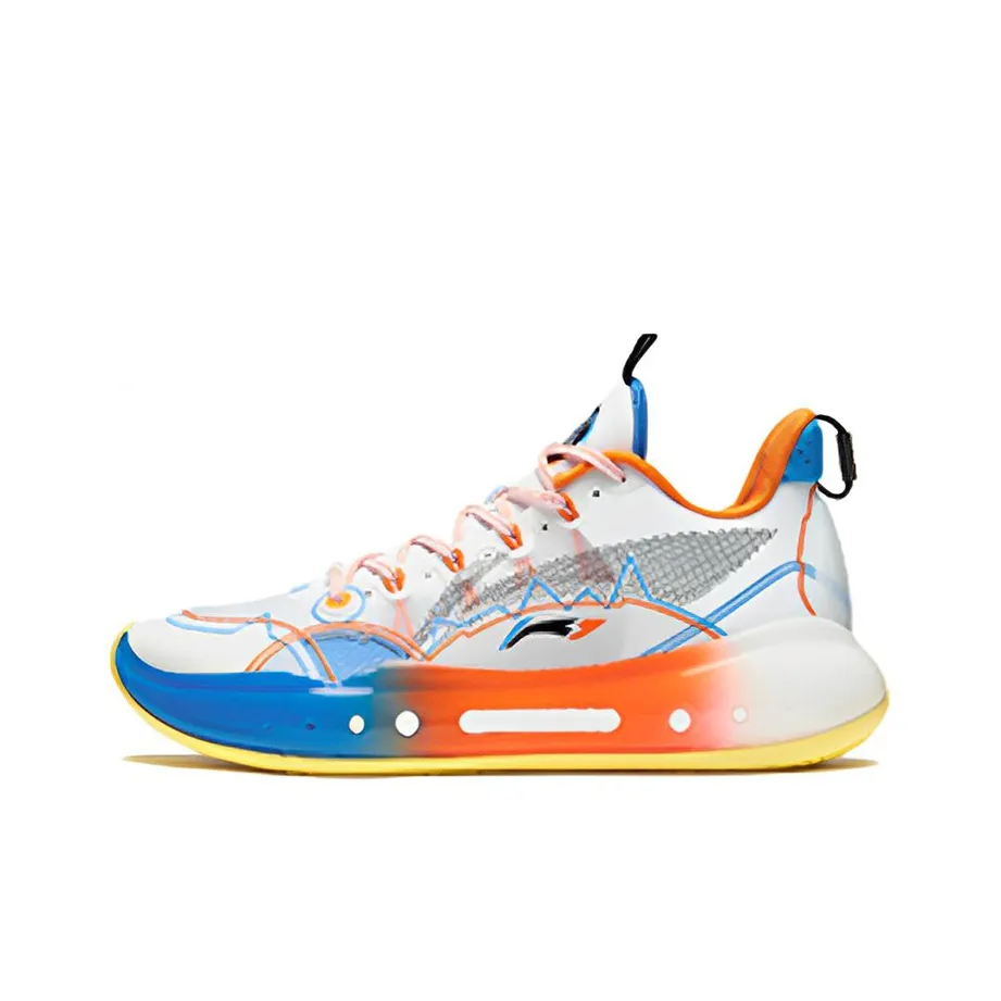 LiNing YuShuai 14 䨻 Low Cushioning Anti-Slip And Wear-Resistant Low-Top Basketball Shoes White Red Blue