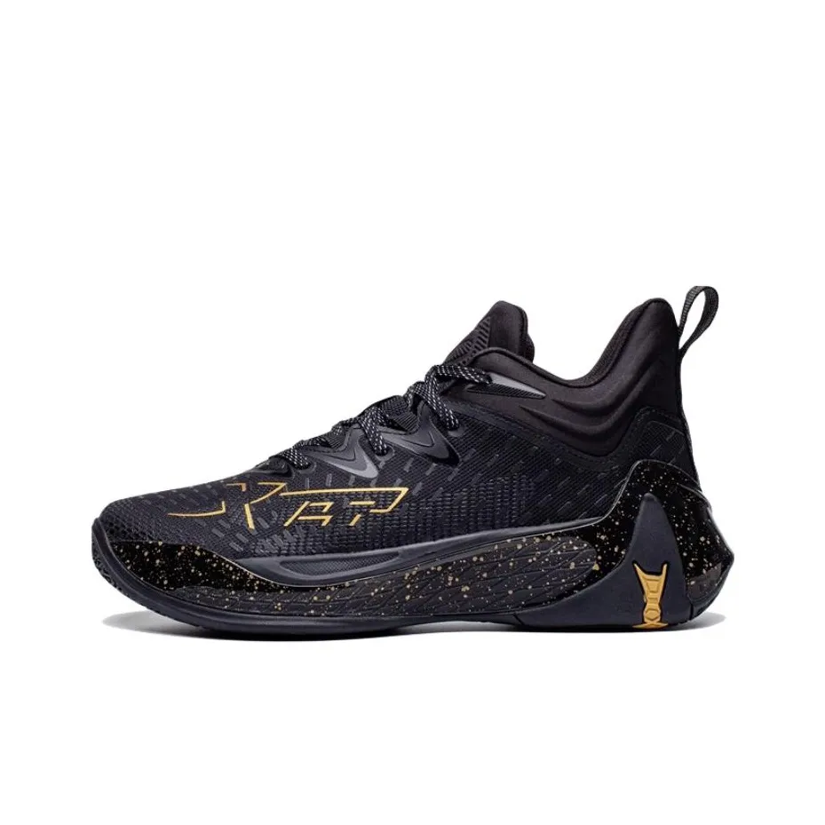 XTEP Monster 3.0 Mid Top Performance Basketball Shoes Men's Black Gold