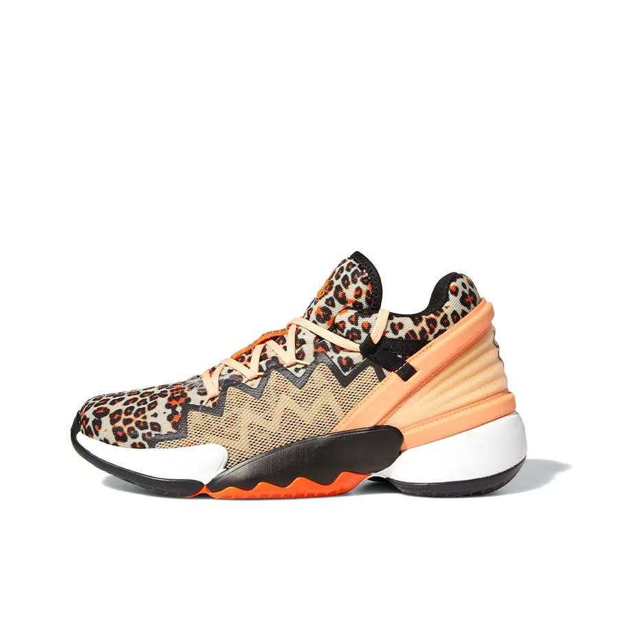 Adidas D.O.N. Issue #2 GCA Противоскользящий MID Баскетбольные кроссовки Мужской Апельсин с леопардовым принтом