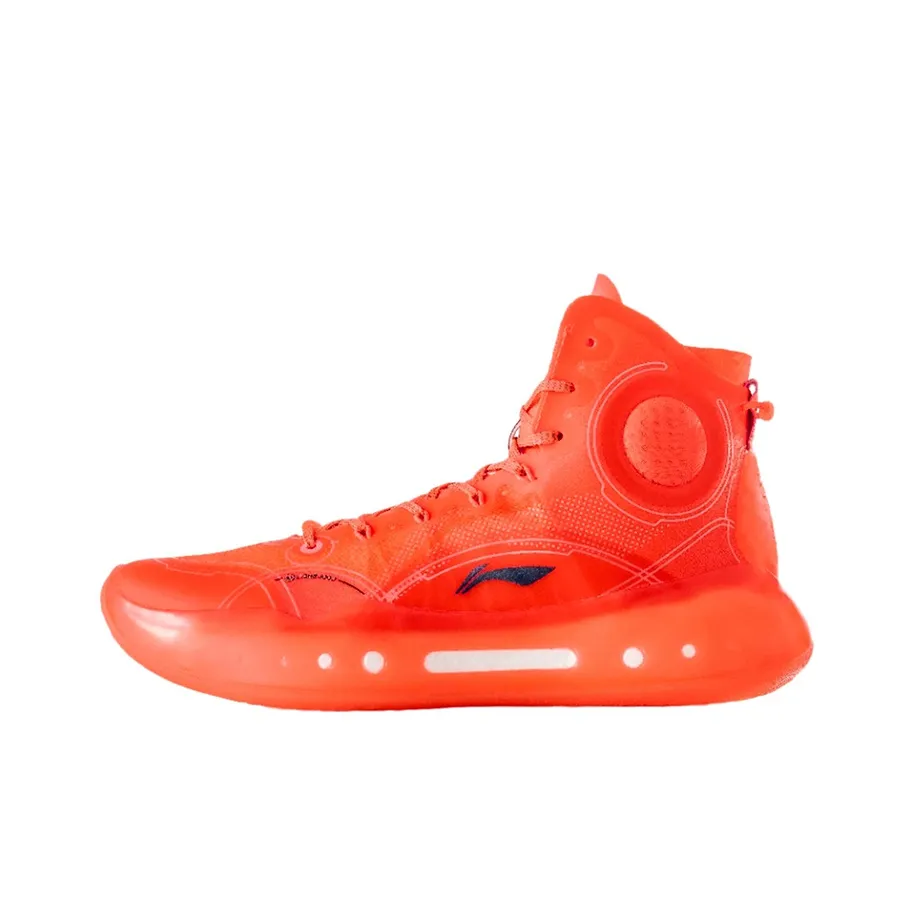 LINING YuShuai 14 Boom Basketball Shoes Unisex High Top Neon Fruit Red