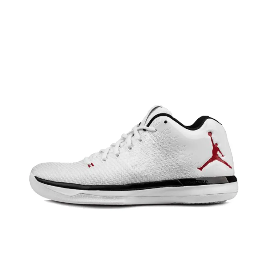 Jordan Air Jordan 31 Basketball Shoes Men Low Top White/University Red/Black/Pure White Gold