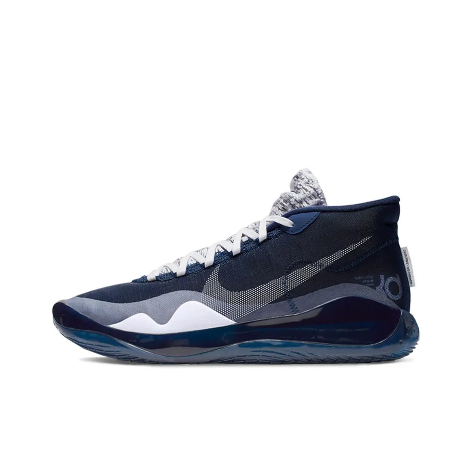 Nike KD 12 Zoom MID Топ Баскетбольные кроссовки для игры Унисекс Полночный синий