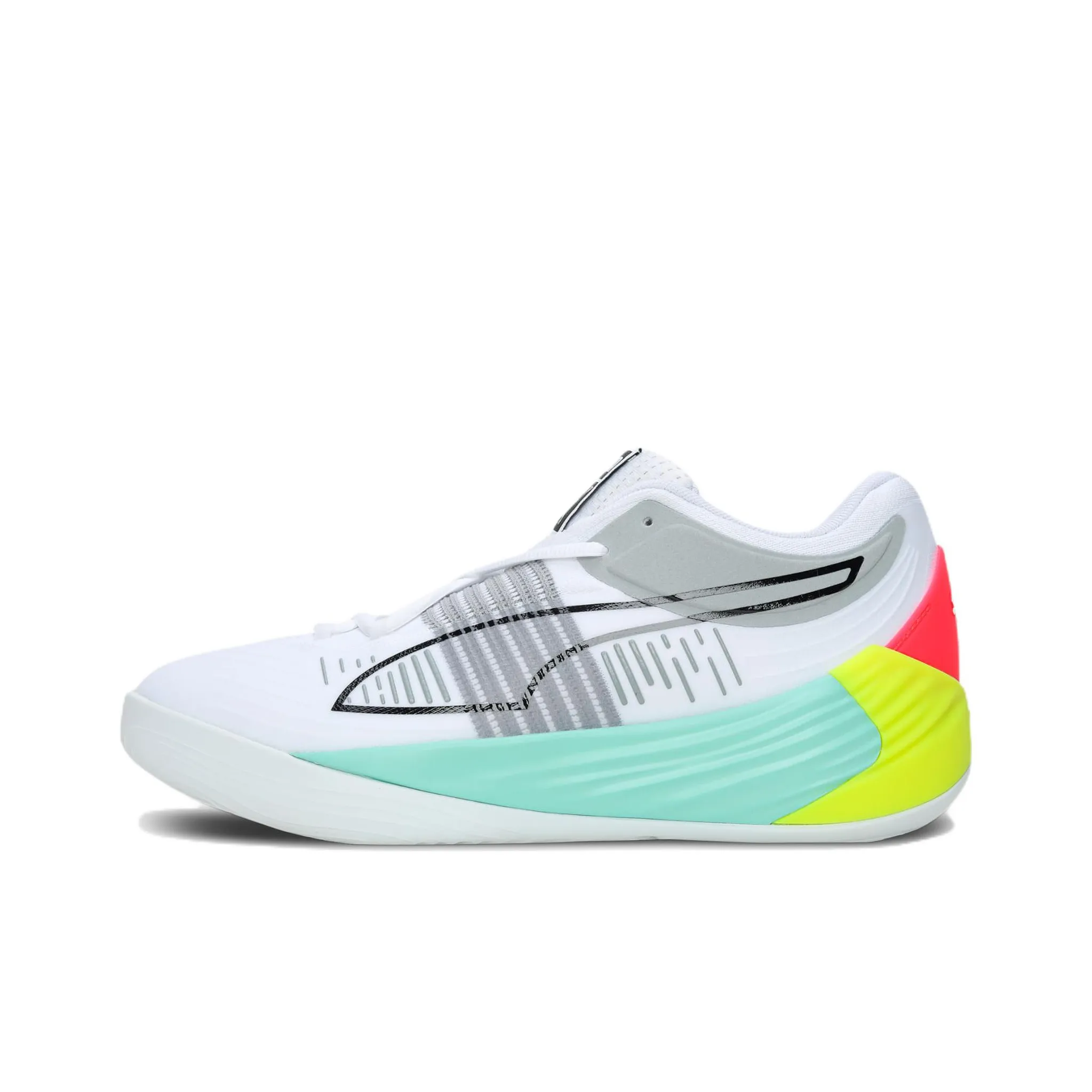 PUMA Fusion Nitro Шок Absorbers Противоскользящие Устойчивые к истиранию MID Баскетбольные кроссовки Унисекс Белый
