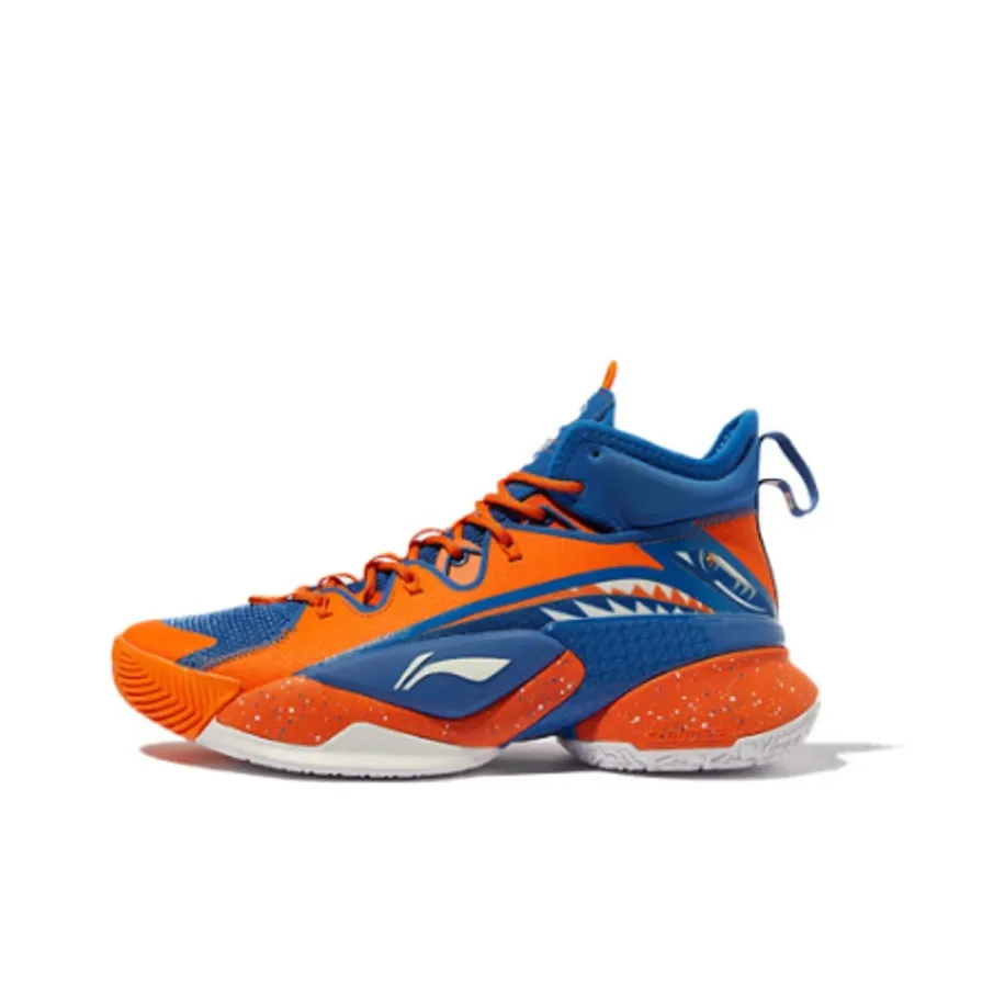 LINING Power 7 Премиум MID Топ Баскетбольные кроссовки Мужские Оранжевый Синий