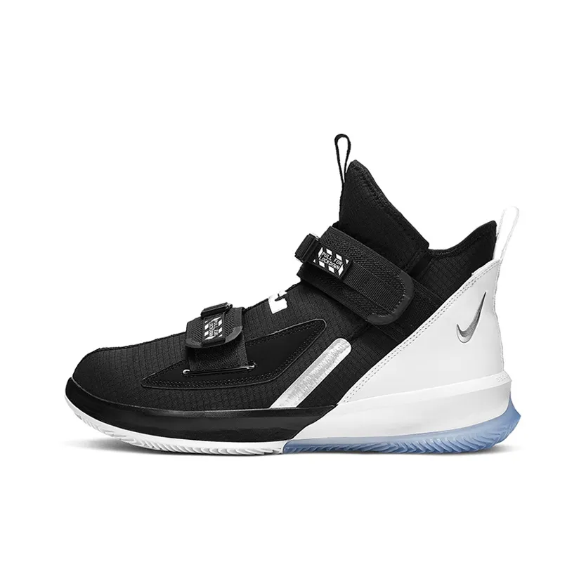 Nike Zoom Soldier 13 Джеймс Шок Абсорбер Антислип Высокий Топ Баскетбольные Кроссовки для Игры Мужской Черный Белый