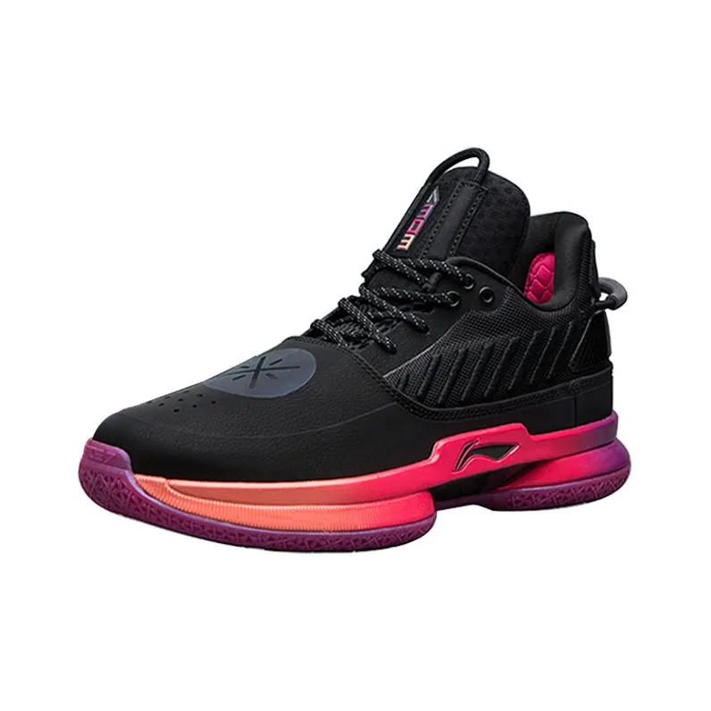 LiNing Way Of Wade WOW Remix 6 Set WOW1+WOW7 Coverage Support Rebound High-Top Basketball Shoes Men's Black Red