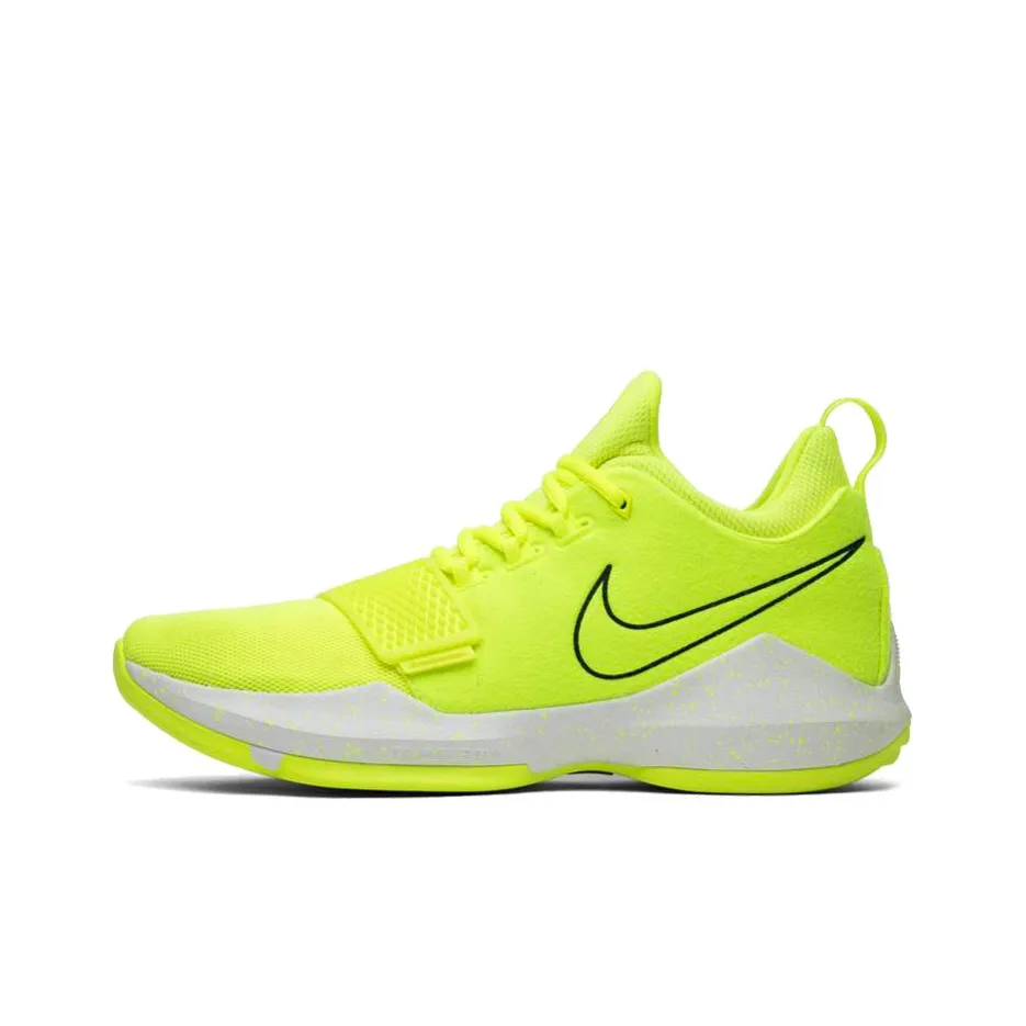 Nike PG 1 Volt Shock Absorbers Slip-Resistant Low Top Баскетбольные кроссовки для игры Мужской Неоново-зеленый