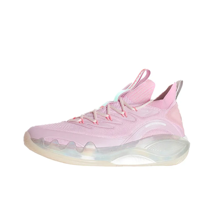 XTEP Амортизаторы Shock Slip-Resistant Abrasion-Resistant Дышащие Низкие Баскетбольные Кроссовки для Игры Мужские Персиково-Розовые