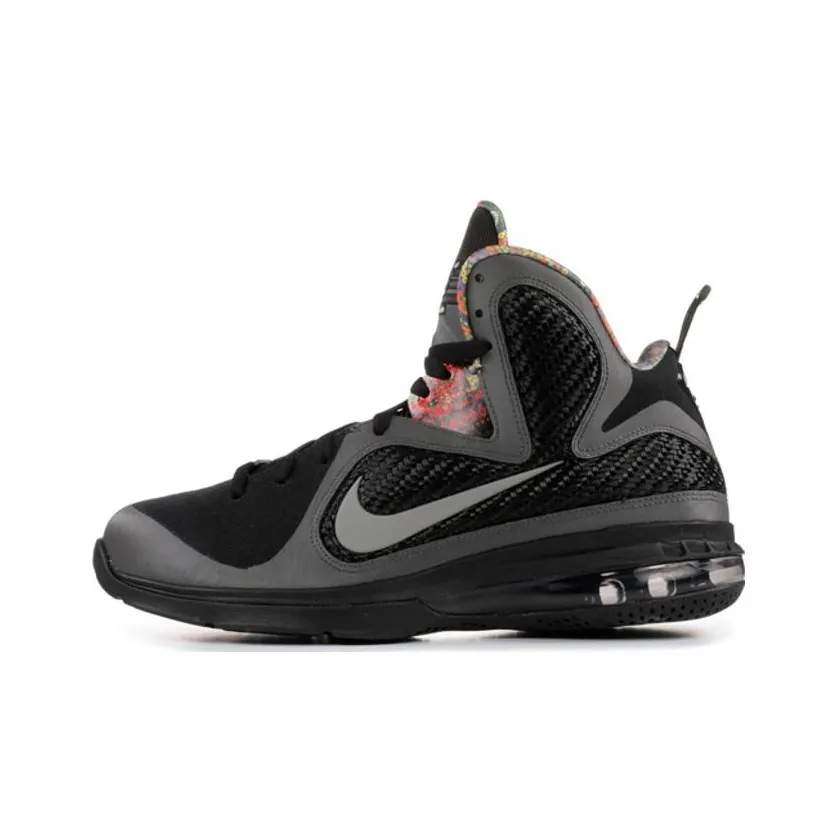 Nike Lebron 9 'BHM' Черный Месяц Истории Slip-Resistant MID Баскетбольные кроссовки для игры Мужской Черно-серый