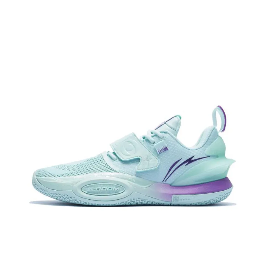 LINING All City 10 V2 Basketball Shoes Men's Low Top Water Wave Green/Purple