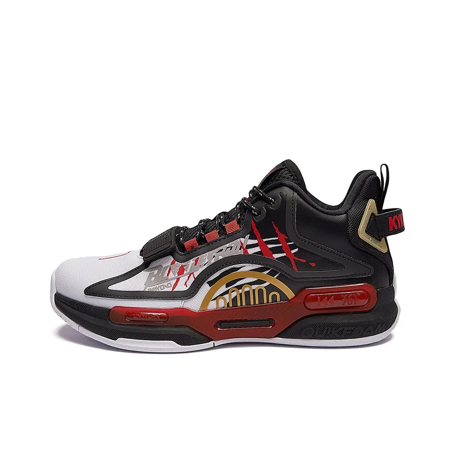 361° Kelanbaike Signature Edition Anti Slip Wear Resistant Mid Top Performance Basketball Shoes Men's Black Red