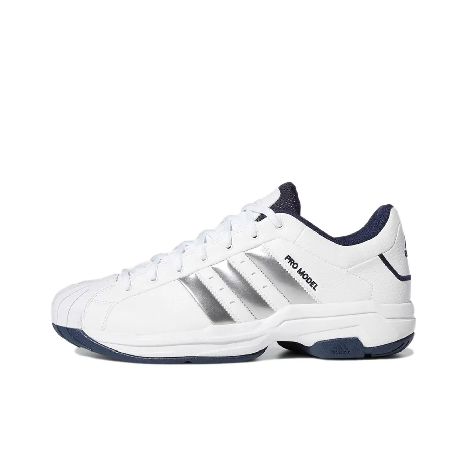 Adidas Pro Model 2G Low 'White Silver Metallic Navy'