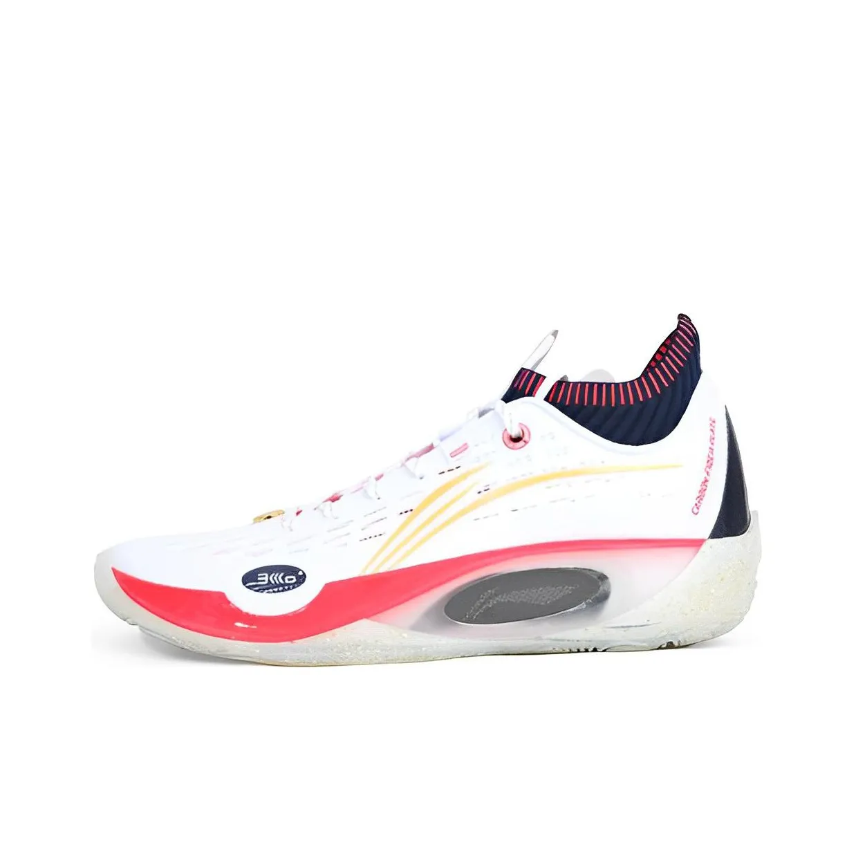 LINING Wade 808 Ultra Амортизирующие подошва Устойчивая к истиранию Низкий топ Баскетбольные кроссовки Мужской Белый Красный