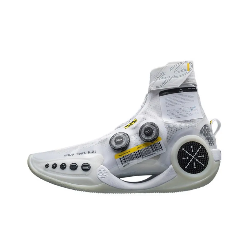 LiNing WOW 9 Infinity 'Test R1' Glow In The Dark High Top Basketball Shoes Men's White