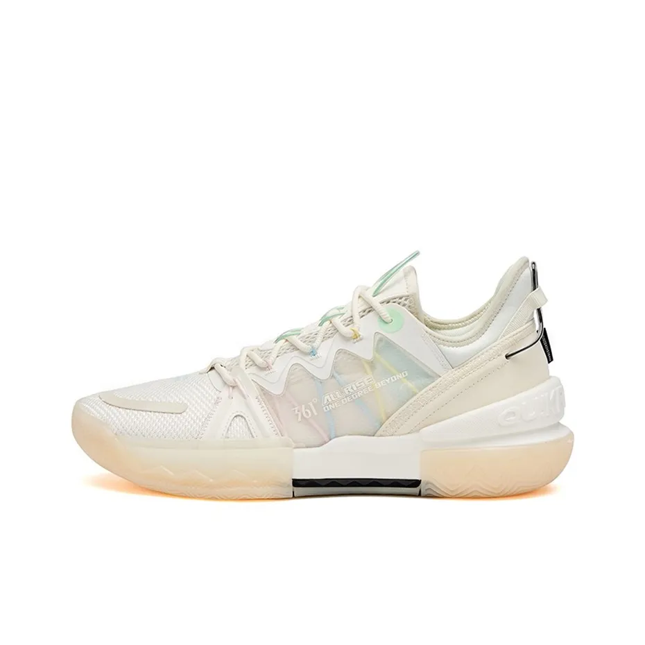 361° Burning Battle 2.0 Basketball Shoes Men Low Top Ivory White