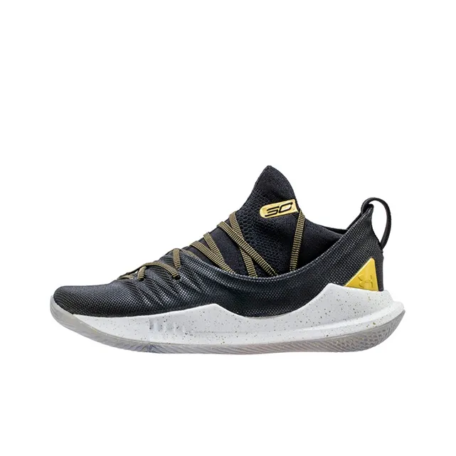 Under Armour CURRY 5 CURRY 5 Low Баскетбольные кроссовки для игры Топ Мужской Черный Золотой