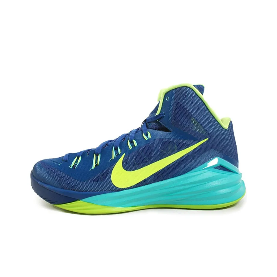 Nike Hyperdunk 2014 Shock Absorbers With Slip Resistant Features High Top Basketball Shoes Men's Blue Yellow