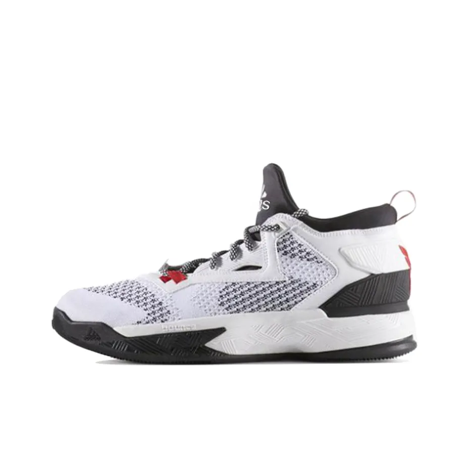 Adidas D Lillard 2 Pk 'Home' Противоскользящий Низкий Топ Баскетбольные Кроссовки Мужские Белый Черный Красный