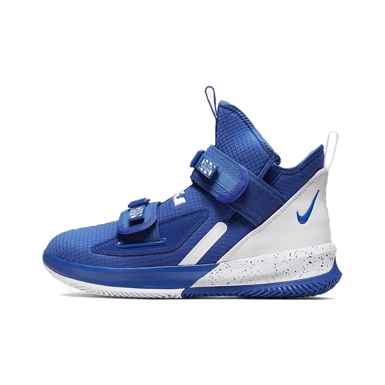Nike Zoom Soldier 13 Нескользящий Легкий Высокий Топ Баскетбольные Кроссовки для Игры Мужской Синий Белый