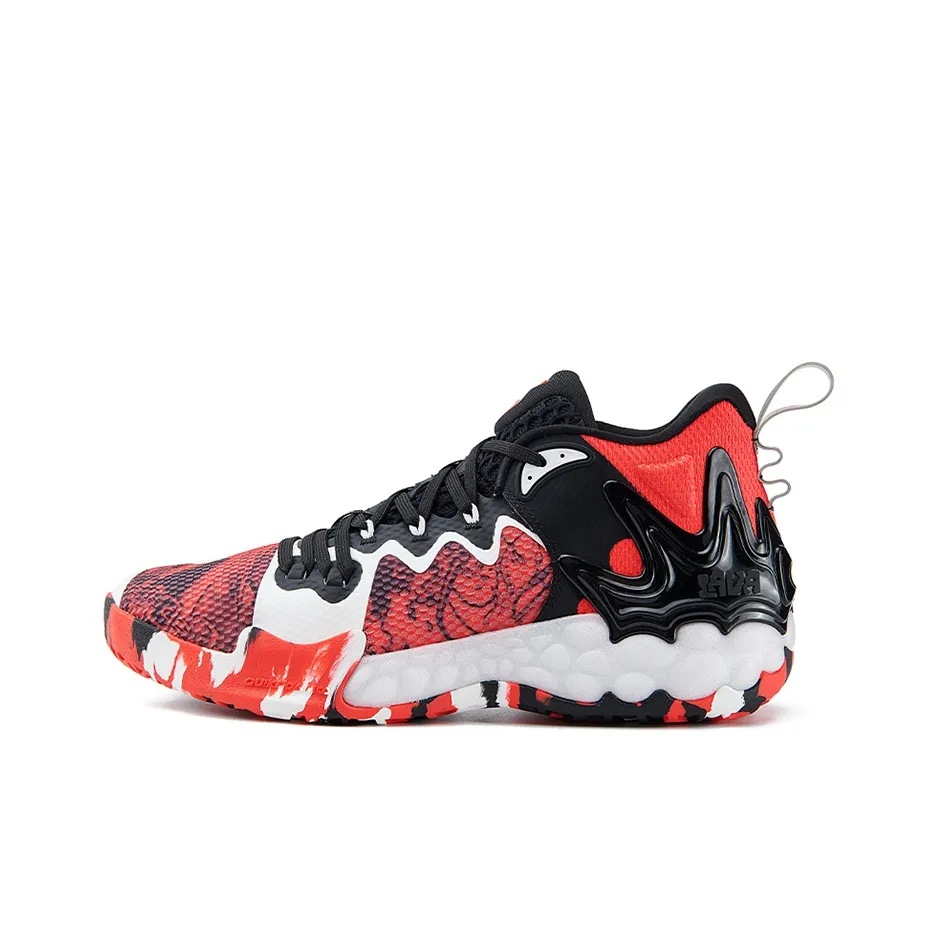 361° Серия LAVA Амортизаторы Устойчивый к истиранию MID Баскетбольные кроссовки для игры Мужской Красный Черный