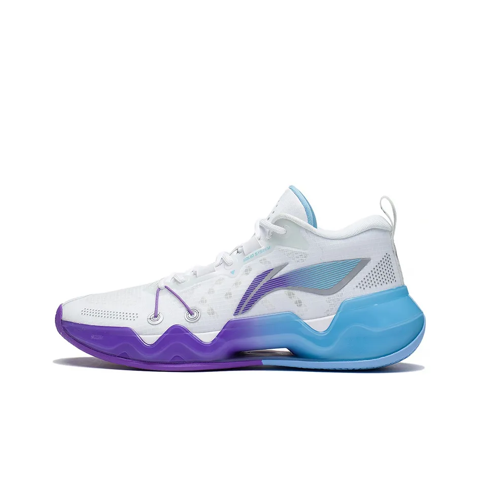 LINING Liren 2 Low Basketball Shoes Men's Low Top Standard White/Blue/Purple