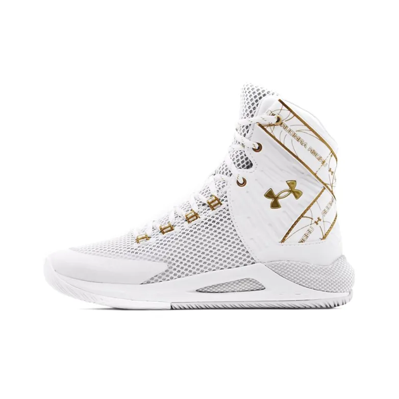 Under Armour Basketball Shoes Women's High Top White/Gold