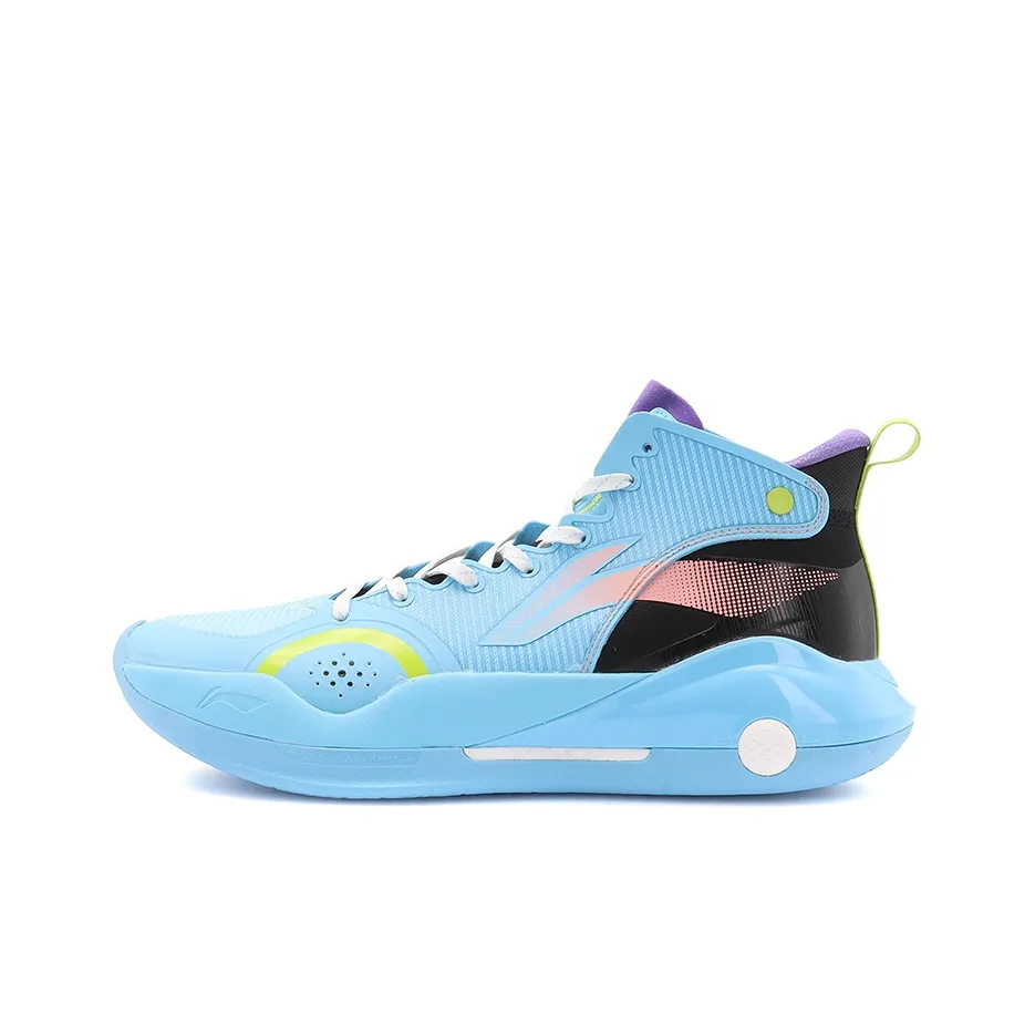 LiNing YuShuai 15 䨻 Cushioning Anti Slip And Wear Resistant Mid Top Basketball Shoes Men's Moon White Blue