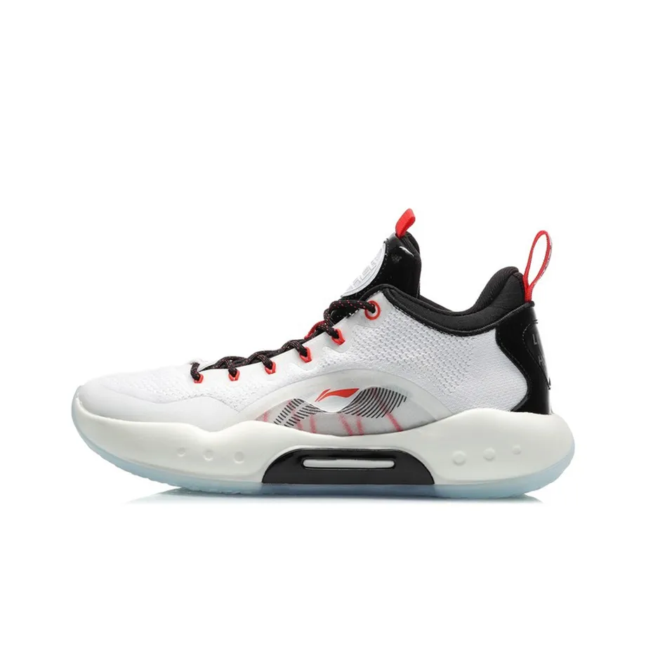 LiNing Shuai 14 Low Cushioning Anti-Slip And Wear-Resistant Mid-Top Basketball Shoes White Black