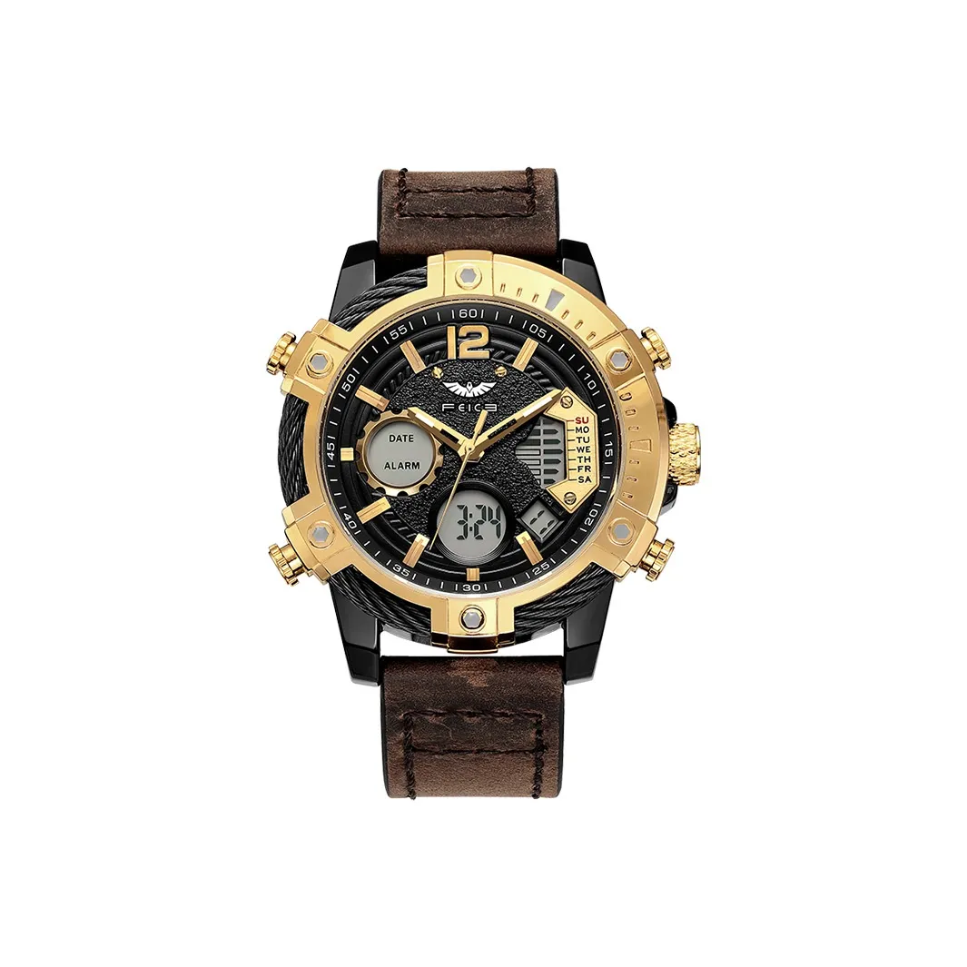 FEIKE Mecha Storm Collection Кварцевый механизм Часы Мужские Черный циферблат FK038 1