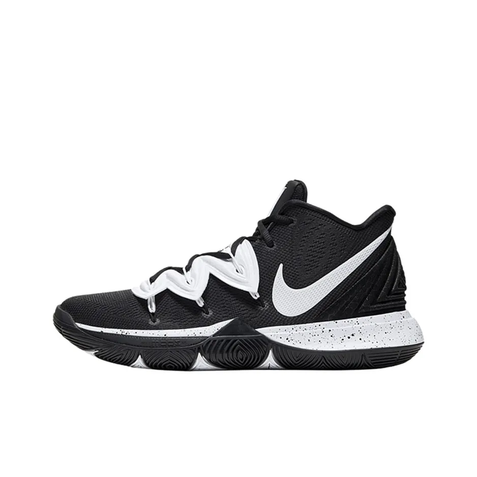 Nike Kyrie 5 Irving 5 TB Oreo Амортизация Устойчивость к истиранию Баланс MID Топ Баскетбольные кроссовки Мужской Черный Белый