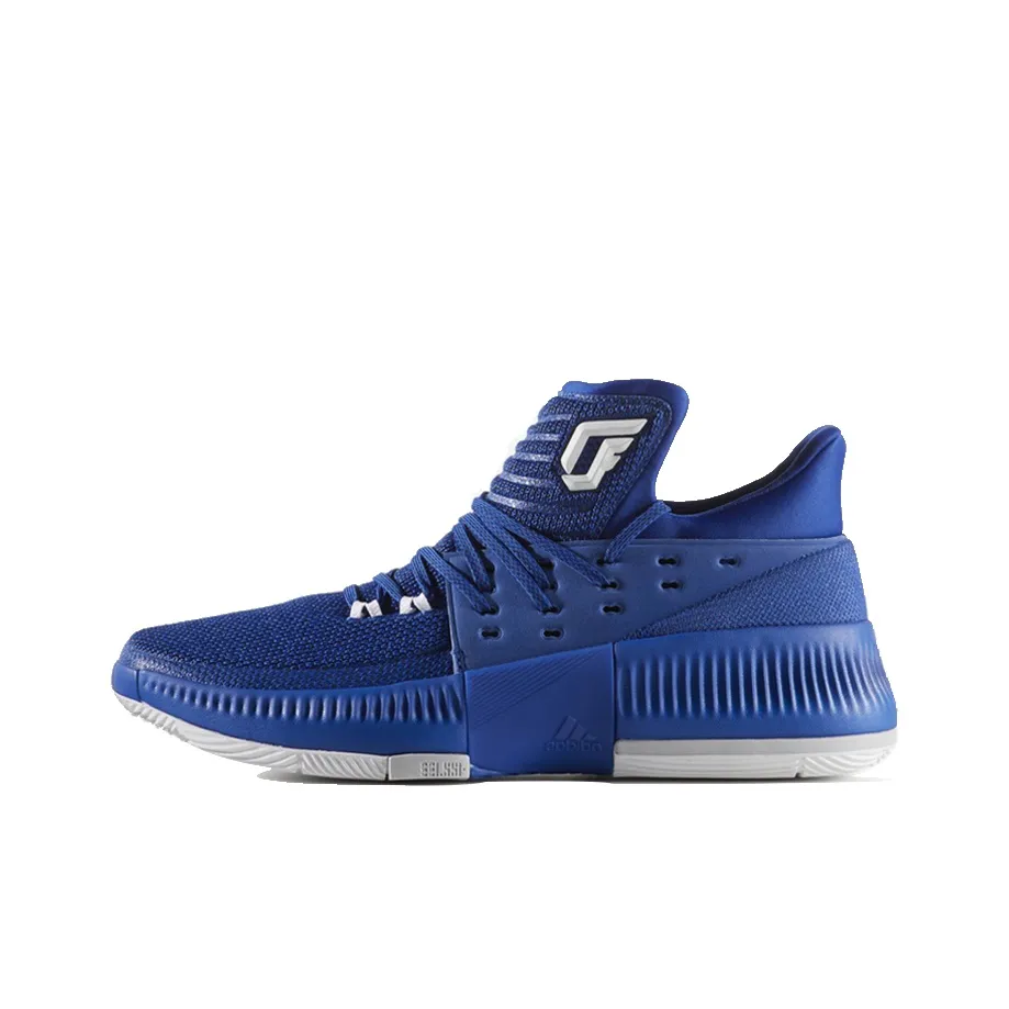 Adidas D Lillard 3 Damian Амортизирующие Низкие Баскетбольные Кроссовки для Игры Мужские Синие Белые