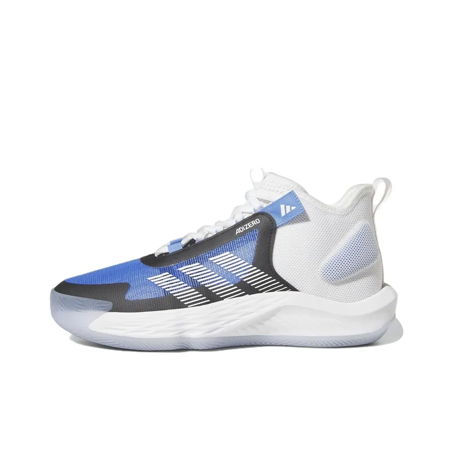 Adidas Adizero Select Амортизаторы Устойчивые к истиранию Низкий Топ Баскетбольные кроссовки Унисекс Синий Белый