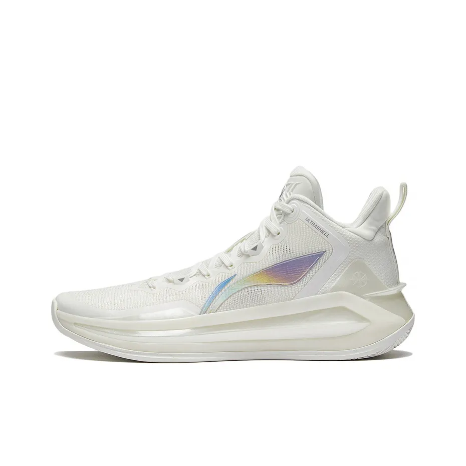 LiNing Liren 3 White Pearl Cushioning Anti-Slip And Wear-Resistant High-Top Basketball Shoes Mist White