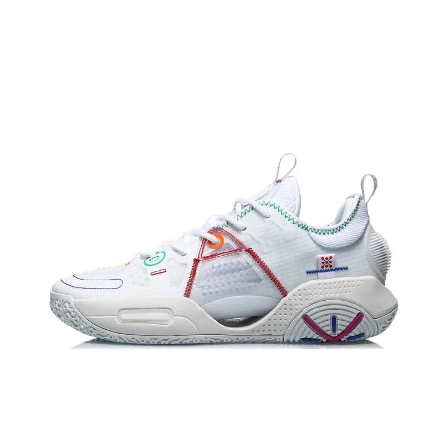LiNing All City 9 V1.5 Abrasion Resistant Breathable Low Top Basketball Shoes Men's White