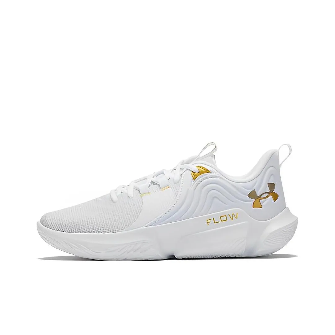 Under Armour Flow FUTR X 2 Slip-Resistant Abrasion-Resistant Low-Top Баскетбольные кроссовки Мужские Белый Золото