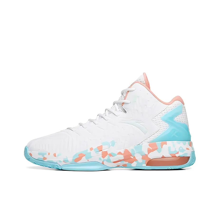 Anta KT3team KT Team Style Slip Resistant, Abrasion Resistant, Lightweight Low Top Basketball Shoes Men's White Blue