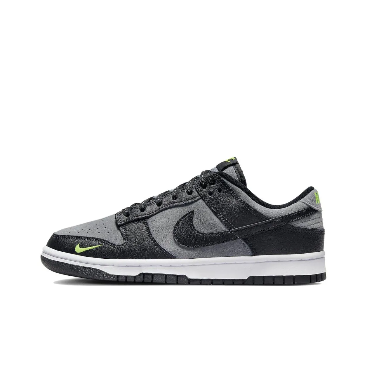 Nike Dunk Low Black Cool Grey Volt Mini Swoosh