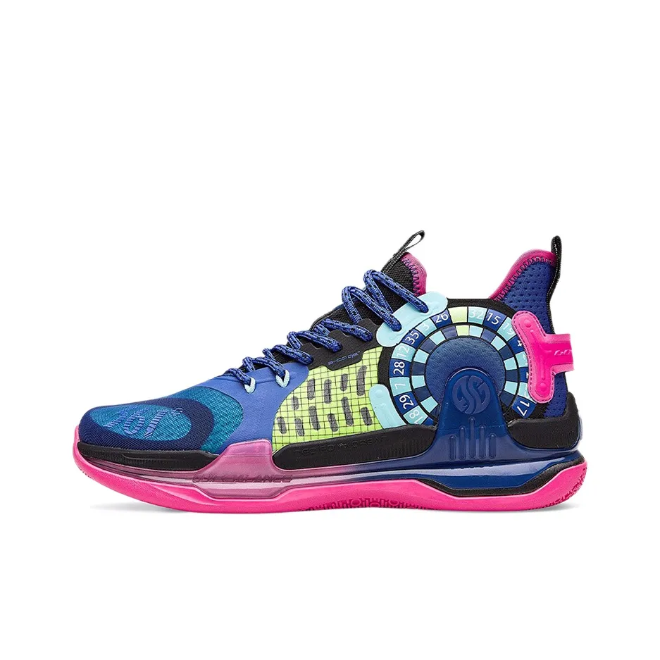 361° AG 1 SE Cushioning Anti Slip And Wear Resistant Coverage Support Mid Top Basketball Shoes Men's Blue Pink