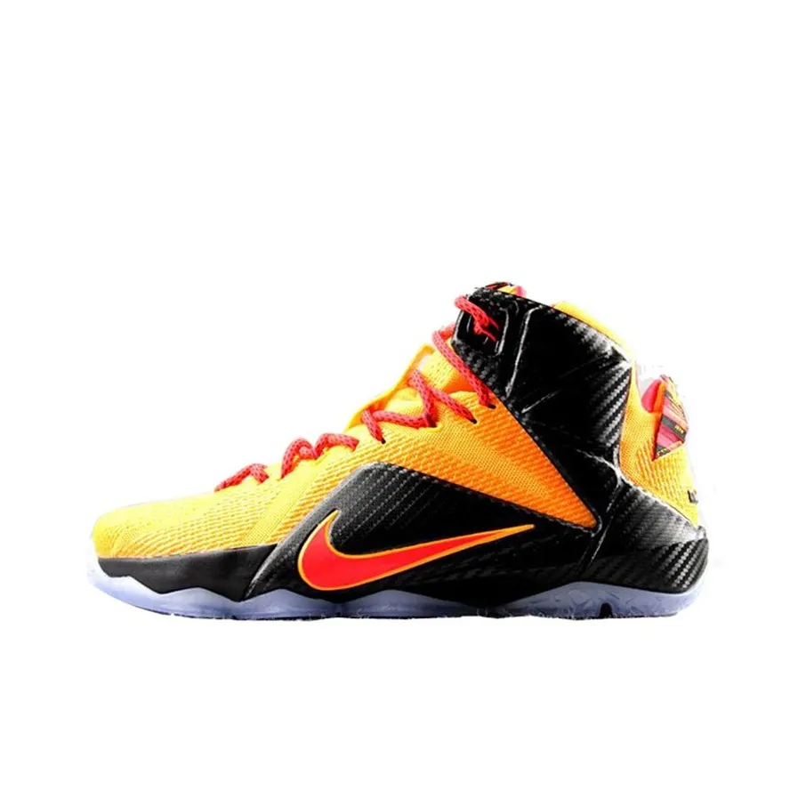 Nike Lebron 12 Basketball Shoes Men's Mid top Black/Yellow