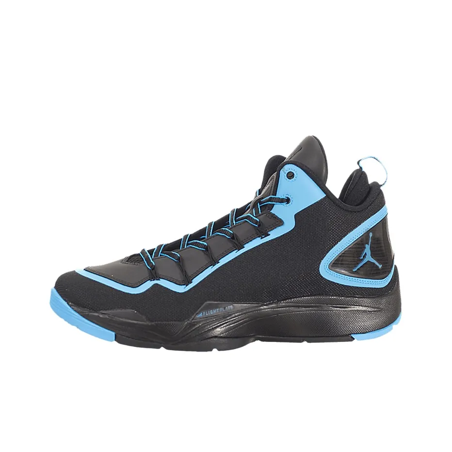Jordan Super Fly 2 PO 'Dark Power Blue Cushioned Slip-Resistant Mid-Top Basketball Shoes Unisex Black Blue