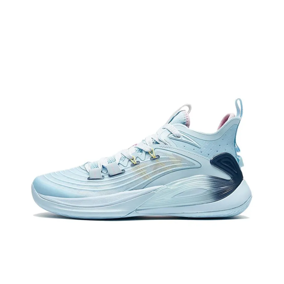 XTEP Light Feather 3rd Basketball Shoes Men's Low Top Electronic Pink Blue
