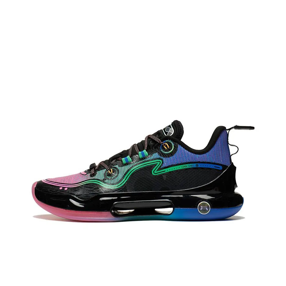 LiNing Evolution LOW Abrasion Resistant Breathable Low Top Basketball Shoes Men's Black Pink Blue