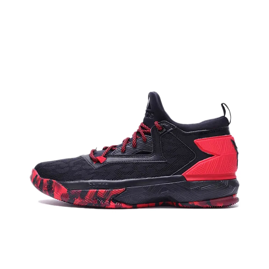 Adidas D Lillard 2 Устойчивые к истиранию MID Баскетбольные кроссовки для игры Мужские Черные Красные