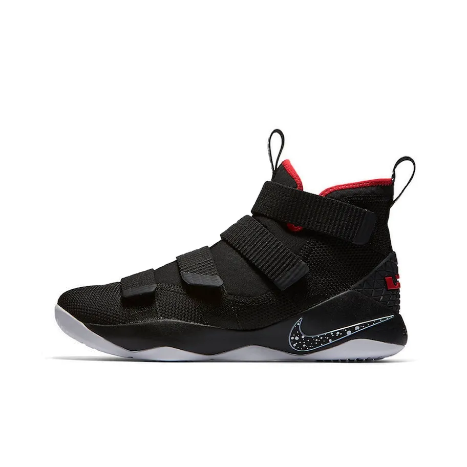 Nike Zoom Soldier 11 Basketball Shoes Men's Mid top Black/Red